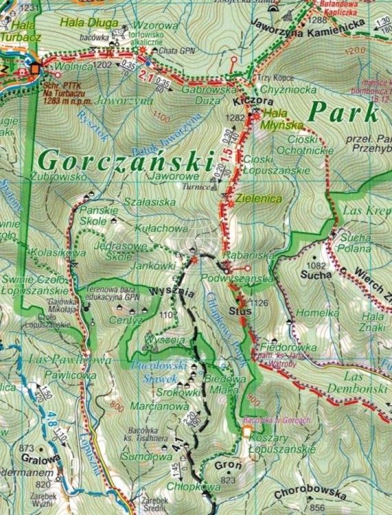 Podhale, Tatry, Orawa, Spisz 1:50 000. Mapa turystyczna wydawnictwa Compass. Fragment 2