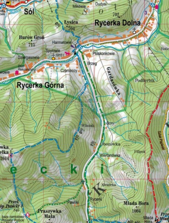 Beskid Żywiecki 1:50 000. Laminowana mapa turystyczna wydawnictwa ExpressMap. Fragment 1