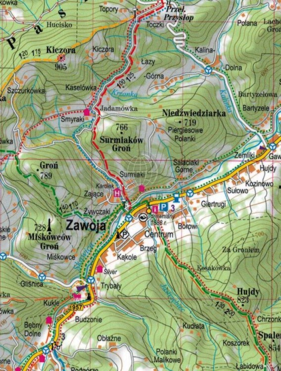 Beskid Żywiecki 1:50 000. Laminowana mapa turystyczna wydawnictwa ExpressMap. Fragment 2