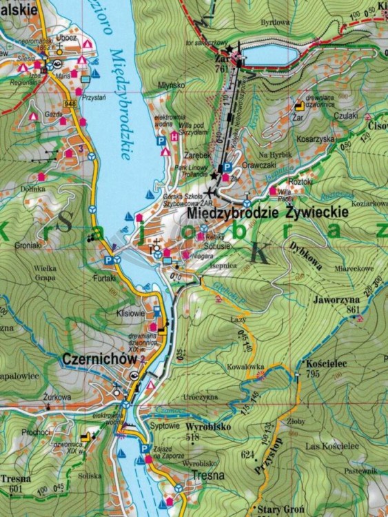 Beskid Żywiecki 1:50 000. Laminowana mapa turystyczna wydawnictwa ExpressMap. Fragment 3