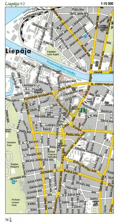 Łotwa Wschodnia i Zachodnia 1.150 000. Mapa samochodowa wydawnictwa Freytag & Berndt. Przewodnik - przykładowa strona 2
