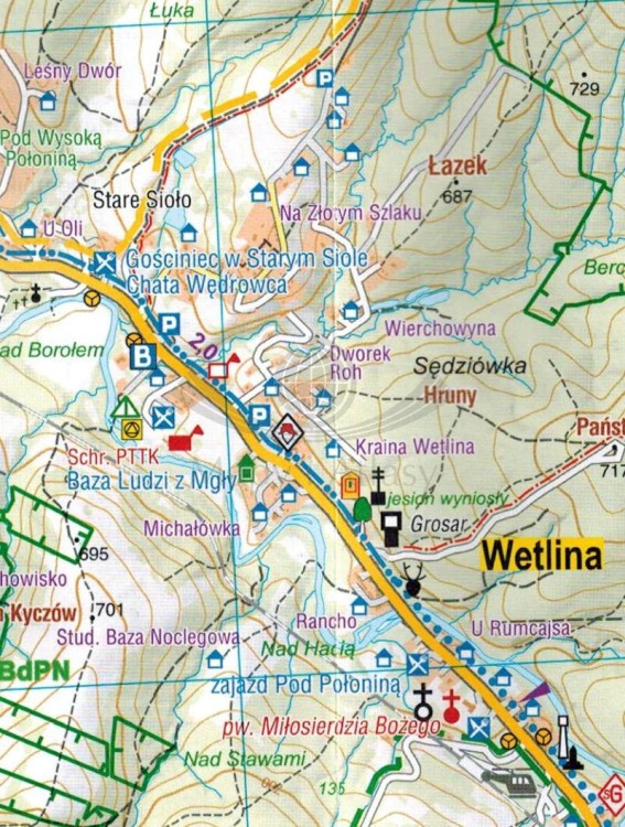 Bieszczady - Cisna 1:25 000. Wodoodporna mapa turystyczna wydawnictwa Galileos. Fragment 3