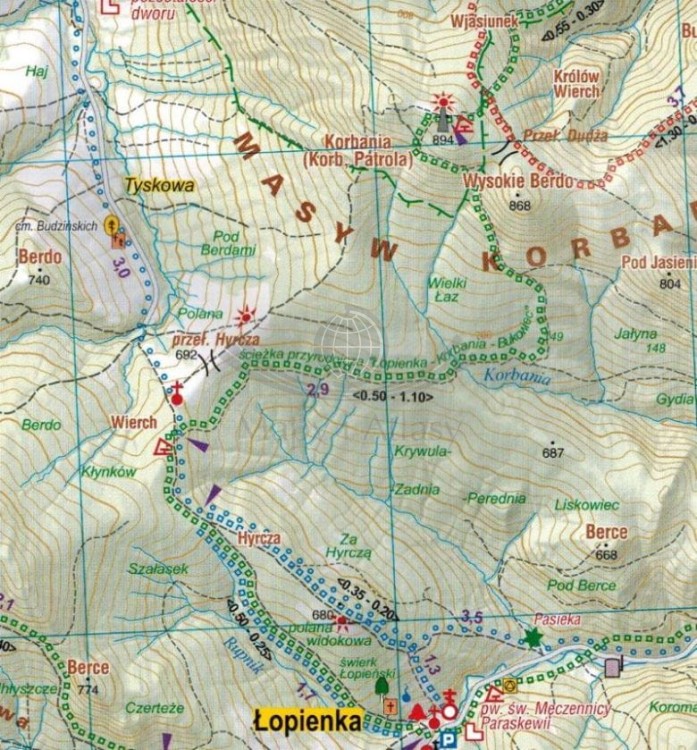 Jezioro Solińskie 1:25 000. Wodoodporna mapa turystyczna wydawnictwa Galileos. Fragment 3