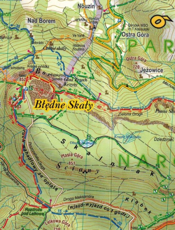 Góry Stołowe 1:30 000. Laminowana mapa turystyczna wydawnictwa Galileos. Fragment 2