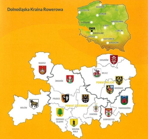 Wzgórza Trzebnickie, Dolina Baryczy, Środkowa Odra. Mapa turystyczna dla rowerzystów wydawnictwa Galileos. Zasięg