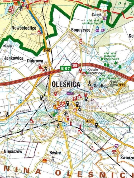 Wzgórza Trzebnickie, Dolina Baryczy, Środkowa Odra. Mapa turystyczna dla rowerzystów wydawnictwa Galileos. Fragment 3