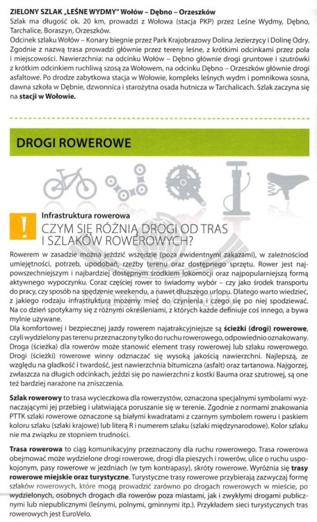 Wzgórza Trzebnickie, Dolina Baryczy, Środkowa Odra. Mapa turystyczna dla rowerzystów wydawnictwa Galileos. Informator - fragment 1