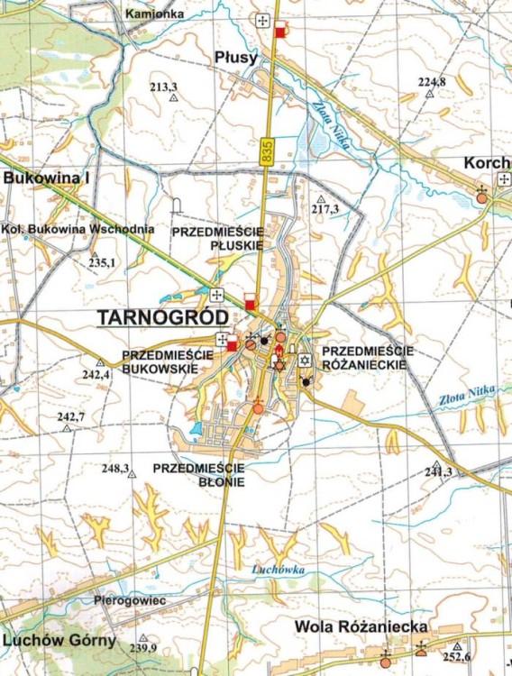 Powiat Lubaczowski 1:75 000. Mapa turystyczna. Fragment 3