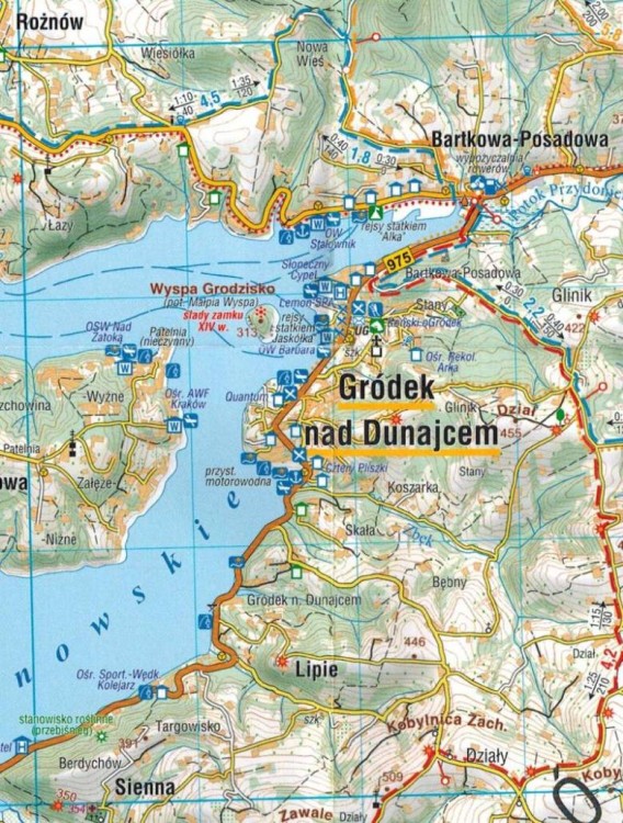 Pogórze Rożnowskie 1:50 000. Laminowana mapa turystyczna wydawnictwa Compass. Fragment 3