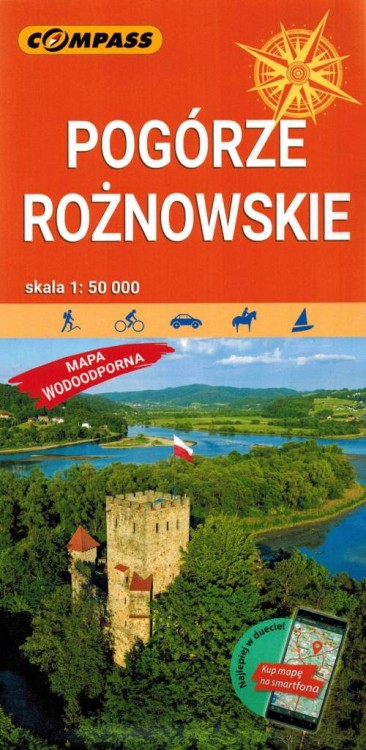 Pogórze Rożnowskie 1:50 000. Laminowana mapa turystyczna wydawnictwa Compass. Okładka