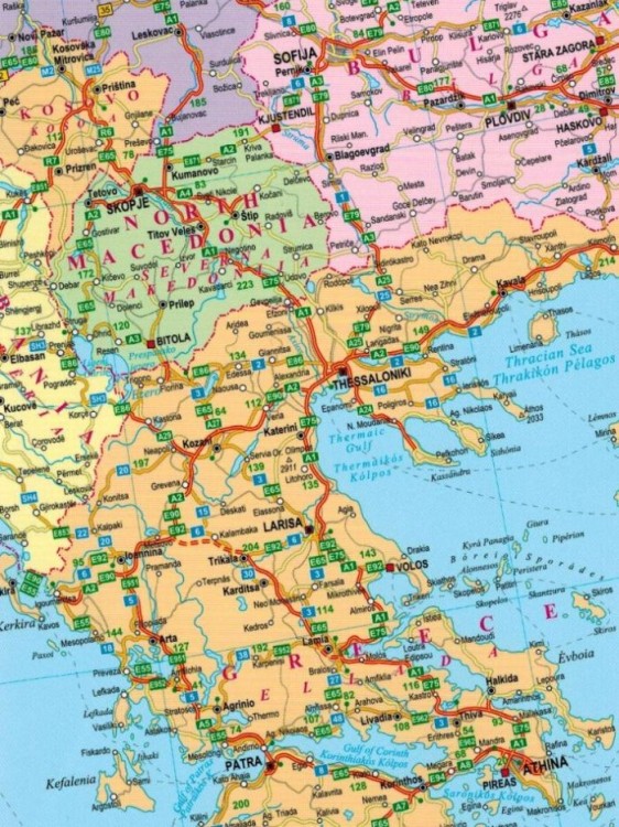 Europa 1:4 000 000. Laminowana mapa samochodowa wydawnictwa ExpressMap. Fragment 2