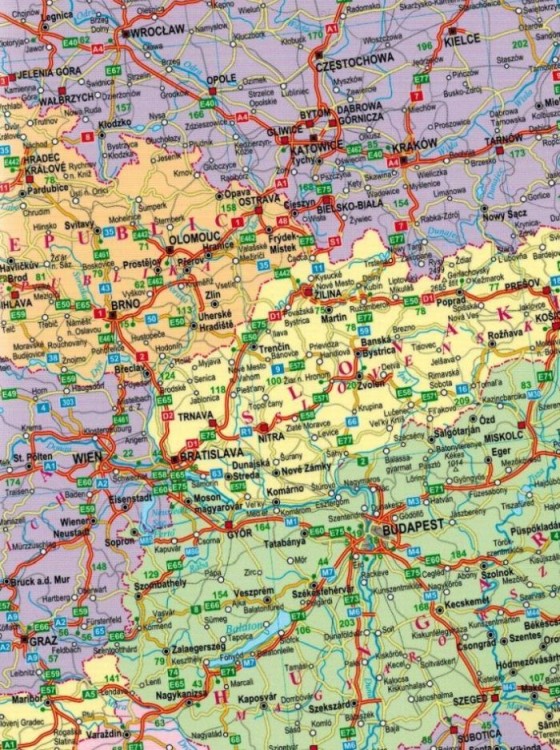 Europa 1:4 000 000. Laminowana mapa samochodowa wydawnictwa ExpressMap. Fragment 3