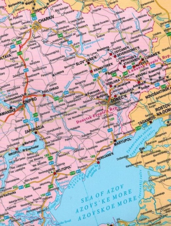 Europa 1:4 000 000. Laminowana mapa samochodowa wydawnictwa ExpressMap. Fragment 4