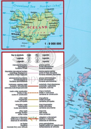 Europa 1:4 000 000. Laminowana mapa samochodowa wydawnictwa ExpressMap. Legenda