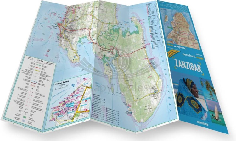 Zanzibar. Przewodnik light + laminowana mapa wydawnictwa ExpressMap. Składanie mapy