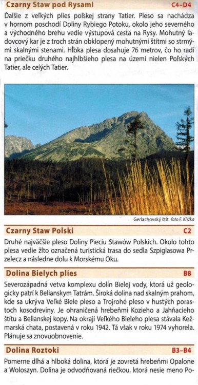 Wysokie Tatry. Mapa turystyczna 701 wydawnictwa Shocart. Informator - fragment
