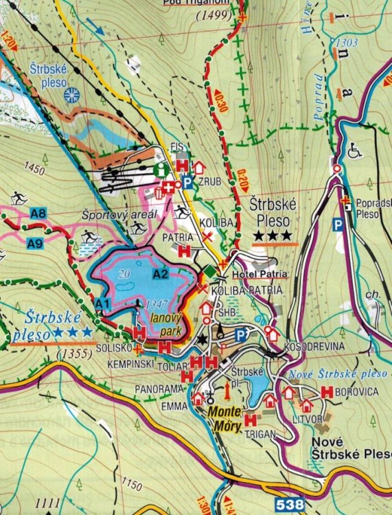 Wysokie Tatry. Mapa turystyczna 701 wydawnictwa Shocart. Fragment 2