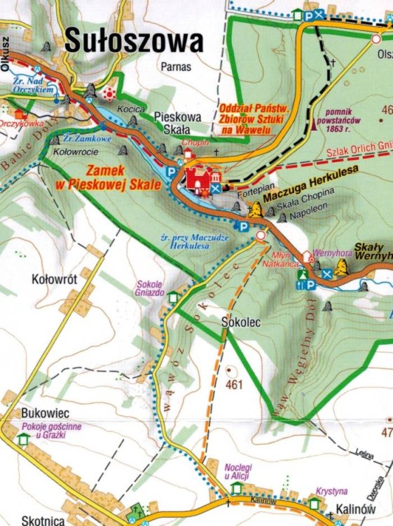 Ojcowski Park Narodowy 1:20 000. Laminowana mapa kieszonkowa wydawnictwa Compass. Fragment 1