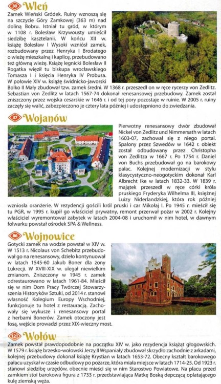 Zamki i pałace Dolnego Śląska. Mapa samochodowo-turystyczna wydawnictwa Galileos. Informator - fragment 2