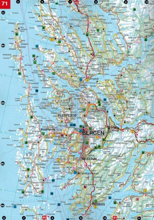 Norwegia 1:250 000 / 1:400 000. Atlas turystyczno-samochodowy wydawnictwa Freytag & Berndt. Przykładowy arkusz 2