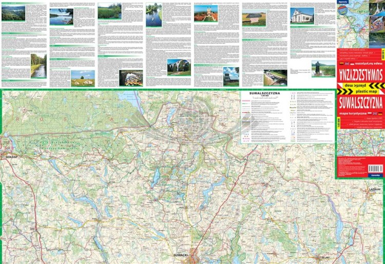 Suwalszczyzna 1:85 000. Foliowana mapa turystyczna wydawnictwa ExpressMap. Rozłożona mapa 2