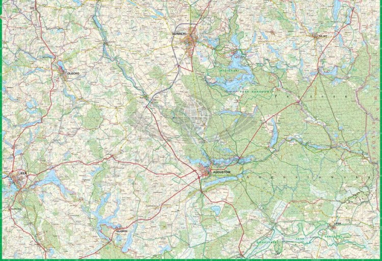 Suwalszczyzna 1:85 000. Foliowana mapa turystyczna wydawnictwa ExpressMap. Rozłożona mapa 1