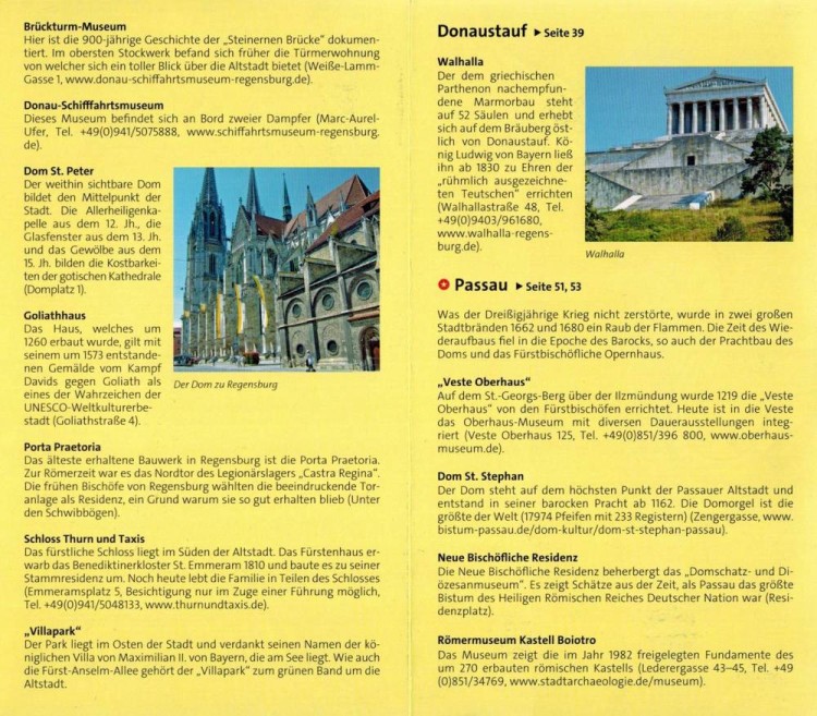 Naddunajska Trasa Rowerowa (Donauradweg 1). Laminowana mapa turystyczna, rowerowa 7009 wydawnictwa Kompass. Informator - fragment