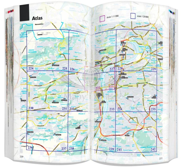 Praga 3 w 1. Przewodnik, atlas i laminowana mapa wydawnictwa ExpressMap. Atlas - skorowidz arkuszy