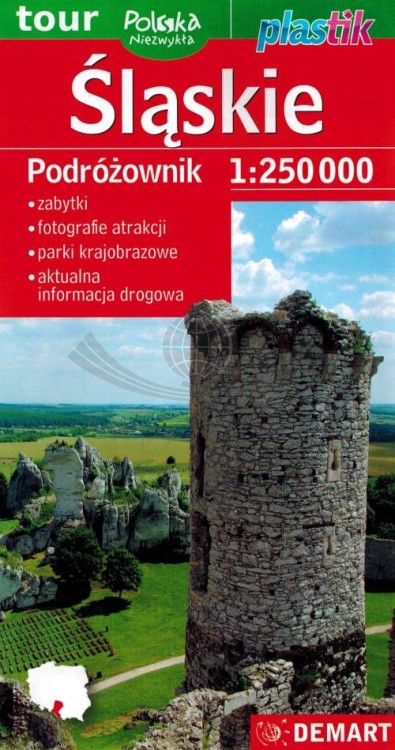 Województwo śląskie 1:250 000. Laminowana mapa samochodowo-turystyczna wydawnictwa Demart. Okładka