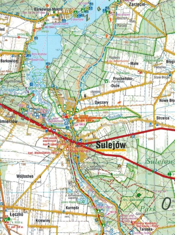 Dolina Środkowej Pilicy 1:75 000. Mapa turystyczna wydawnictwa Compass. Fragment 1