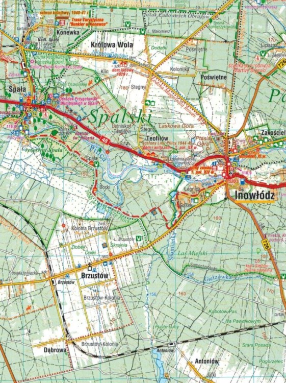 Dolina Środkowej Pilicy 1:75 000. Mapa turystyczna wydawnictwa Compass. Fragment 2