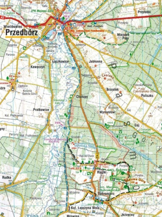 Dolina Środkowej Pilicy 1:75 000. Mapa turystyczna wydawnictwa Compass. Fragment 3