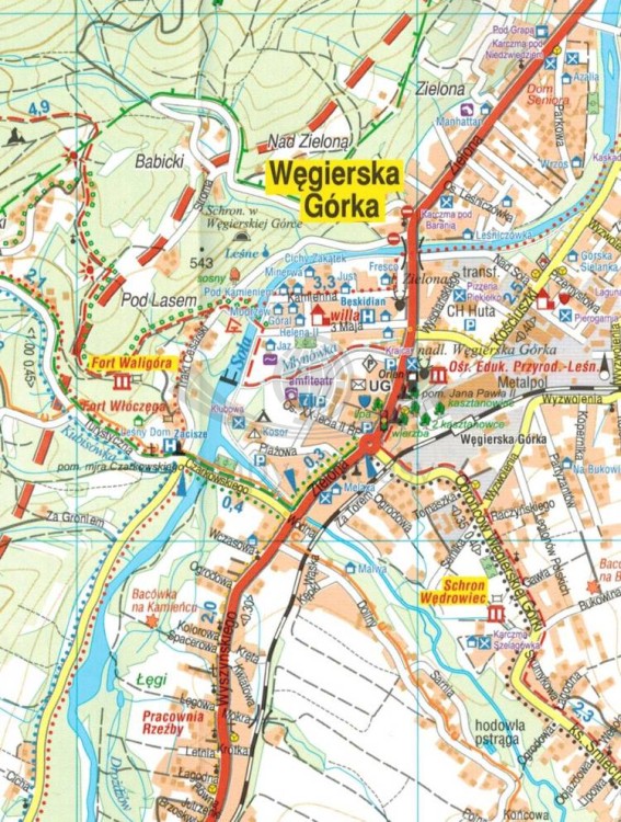 Beskid Żywiecki, część zachodnia. Mapa turystyczna wydawnictwa Galileos. Fragment 1