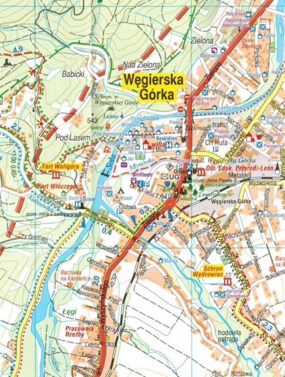 Beskid Żywiecki, część zachodnia. Mapa turystyczna wydawnictwa Galileos. Fragment 1