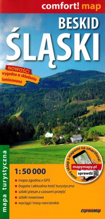 Beskid Śląski 1:50 000. Laminowana mapa turystyczna wydawnictwa ExpressMap. Okładka