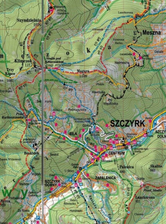 Beskid Śląski 1:50 000. Laminowana mapa turystyczna wydawnictwa ExpressMap. Fragment 1