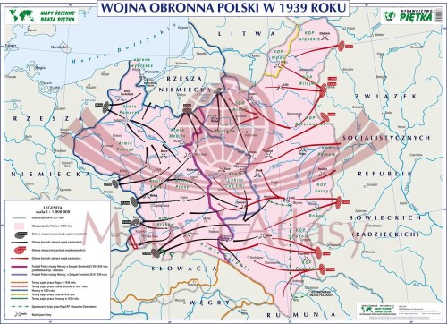 Wojna obronna Polski w 1939 roku. Szkolna mapa ścienna