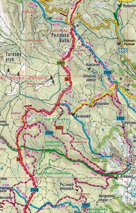 Małe Karpaty, Zagórze, Bratysława / Zahorie, Bratislava. Mapa turystyczna 224 wydawnictwa Shocart. Fragment 1
