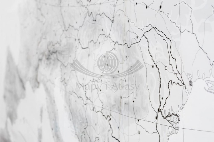 Europa 1:3 300 000. Dwustronna mapa ścienna. Strona konturowa (do ćwiczeń) - fragment 5