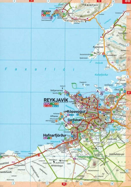 Islandia 1:150 000. Atlas samochodowy wydawnictwa Freytag & Berndt. Przykładowy arkusz 2