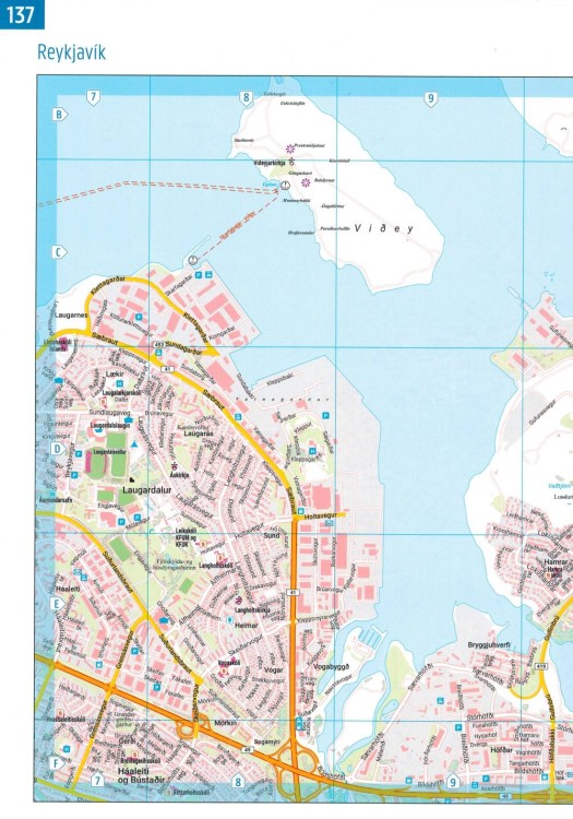 Islandia 1:150 000. Atlas samochodowy wydawnictwa Freytag & Berndt. Przykładowy plan miasta 1