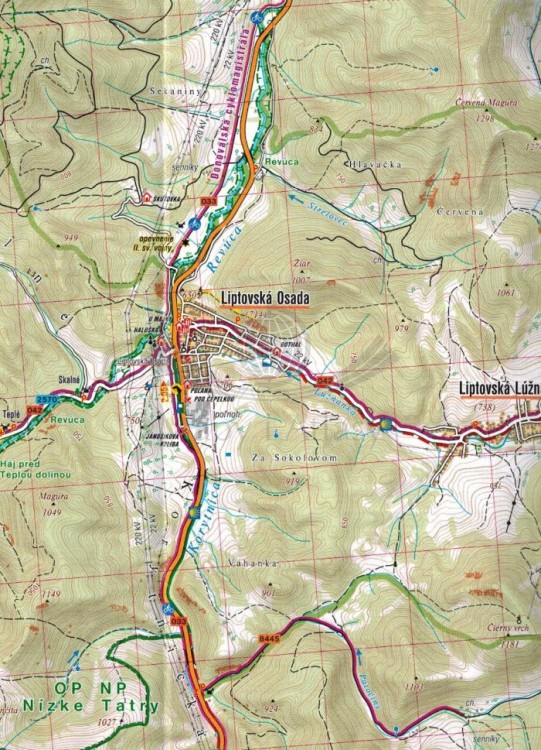 Niżne / Niskie Tatry, Chopok. Mapa turystyczna 1094 wydawnictwa Shocart. Fragment 2