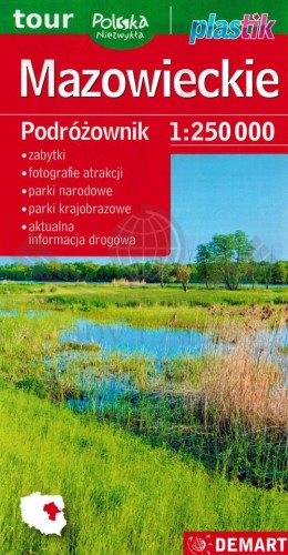 Województwo mazowieckie. Laminowana mapa samochodowo-turystyczna wydawnictwa Demart. Okładka