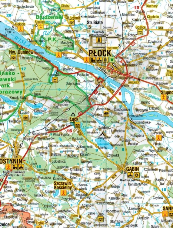 Województwo mazowieckie. Laminowana mapa samochodowo-turystyczna wydawnictwa Demart. Fragment 1