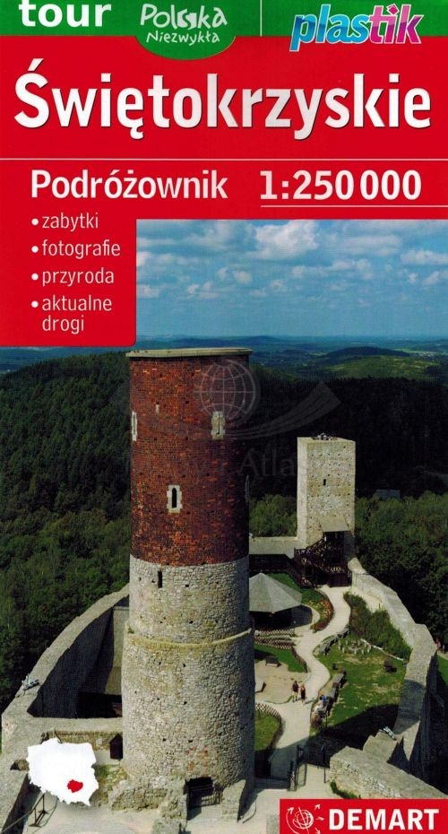 Województwo świętokrzyskie. Laminowana mapa samochodowo-turystyczna. Demart