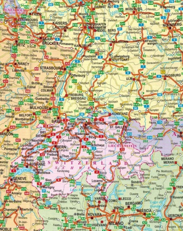 Europa 1:4 000 000. Mapa samochodowa wydawnictwa ExpressMap. Fragment 3