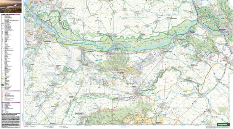 Naddunajska Trasa Rowerowa. Park Narodowy Donau-Auen, Lobau, Hainburg, Marchegg, Gänserndorf, Bruck a.d. Leitha. Mapa turystyczna WK 013 wydawnictwa Freytag & Berndt. Druga strona