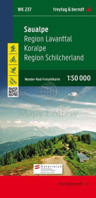 Saualpe, Lavanttal, Koralpe. Mapa turystyczna WK 237 wydawnictwa Freytag & Berndt. Okładka