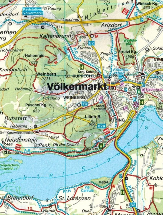 Saualpe, Lavanttal, Koralpe. Mapa turystyczna WK 237 wydawnictwa Freytag & Berndt. Fragment 1