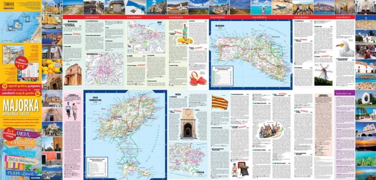 Majorka, Minorka, Ibiza. Laminowana mapa samochodowo-turystyczna + miniprzewodnik wydawnictwa ExpressMap. Strona pierwsza